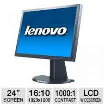 Ecran 24" LCD WIDE LENOVO L2440P - DVI + VGA - FULL HD 1920*1200 - Fonction pivot 